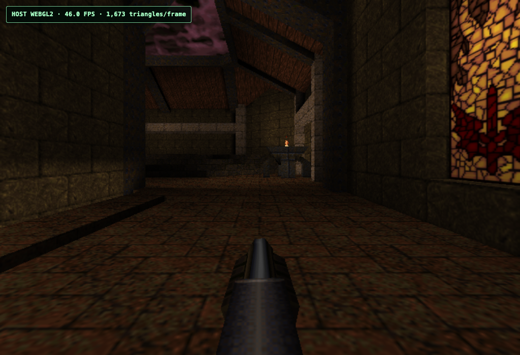 The second Windows 98 peer in the same GLQuake multiplayer session